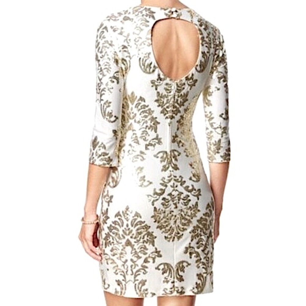 New B. DARLIN gold sequin embellished dress - Picture 3 of 7